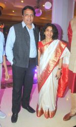 Ashish Shelar with Wife at Designer Manali Jagtap Engagement in JW Marriott on 6th Sept 2014